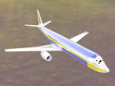 Fictional Twin Engine Jetliner a321 Inspired series Low-poly 3D model