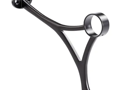 Polished Solid Brass Wall Mount Bar Bracket for Hanging Rail 3D model