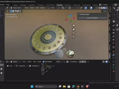 Stylized Sun and Moon Coin PBR Game Ready 3D Asset Low-poly 3D model