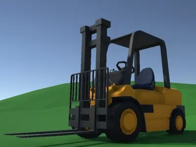 Forklift Lowpoly Vehicle Prop Low-poly 3D model