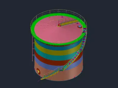 Fuel Storage Tank 1000m3 3D CAD Model 3D model