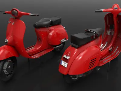 Scooter 3d Model Game Low Poly Low-poly 3D model