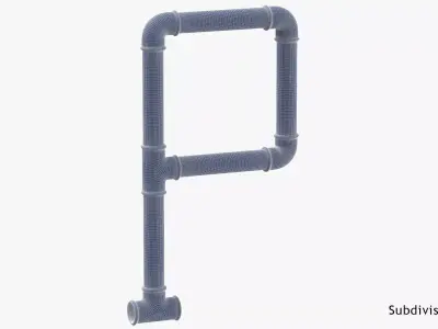 Galvanized Steel Pipe Letter P 3D model
