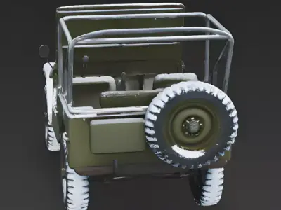 Frozen Classic Military Jeep 3D Model Low-poly 3D model