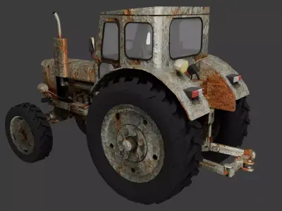 T-40 Tractor Low-Poly Rusted Low-poly 3D model