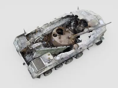 Destroyed BMD-1 Soviet airborne infantry fighting vehicle 3D model