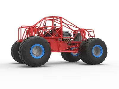 Monster truck base Scale 1 to 25 3D print model