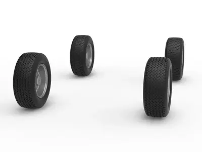 Wheel Set of Dwarf car Scale 1 to 25 3D print model