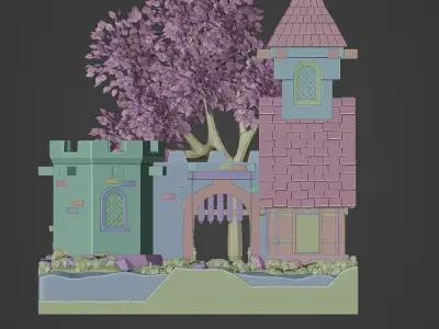 Castle LowPoly  Low-poly 3D model