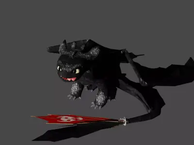 Toothless how to train your dragon Low-poly 3D model