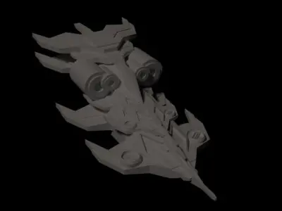 Spaceship tyrannosaurus Low-poly 3D model