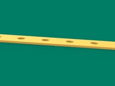 Flat Metal Strip 6 Holes - Meccano Part Free 3D model