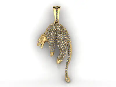 Panther Pendant With Stone models 3D Printable STL 3D 3D print model