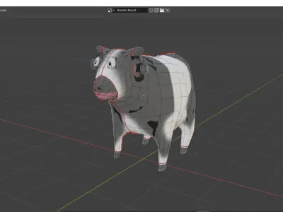 cow cartoon Free 3D model