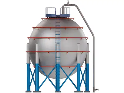 Industrial Oil Tank V1 Low-poly 3D model