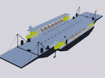Modular ferry boat 3710 3D model