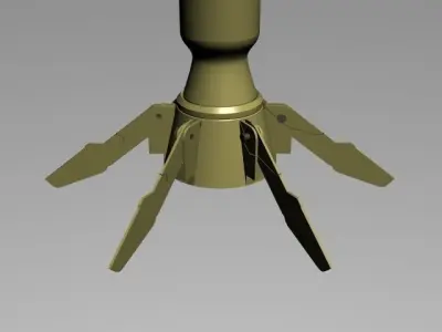 Rocket gold missile 3D model