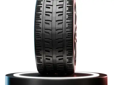 High-Detail Realistic Wheel Concept Design - 4K Textures Low-poly 3D model V1