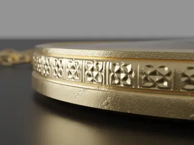 Gravered Golden Compass Low-poly 3D model