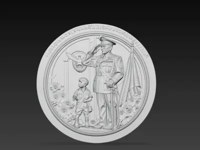 Military Tribute Relief Plaque Soldier Commemorative STL 3D 3D print model