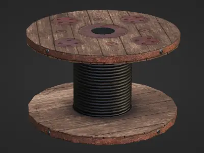 Cable Reel GAME READY  Low-poly 3D model