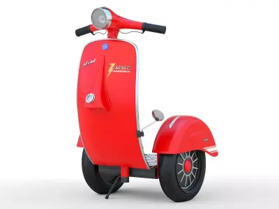   Modern Electric Retro  Vespa Segway  Red 3D model