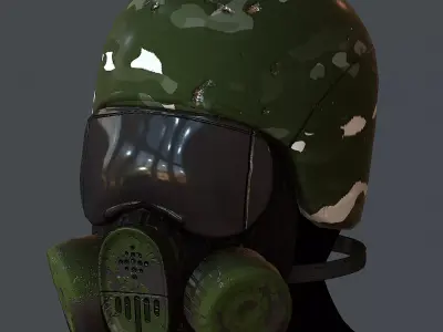 Gas mask helmet 3d model scifi Low-poly Low-poly 3D model Low-poly 3D model 27