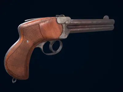 Pistol from WW1 Low-poly 3D model