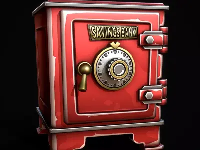 Stylized Retro Safe Low-poly 3D model