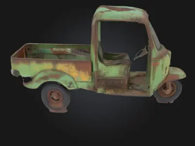 Rusty Relic  Weathered Remains of a Forgotten Era 3D model