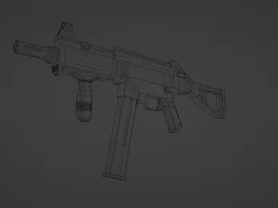 UMP-45 SMG Model Low-poly 3D model