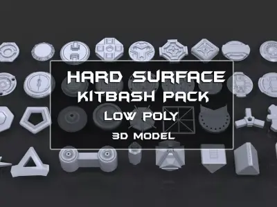 Hard Surface - KitBash Pack Low-poly 3D model