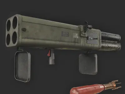 M202 FLASH  rocket launcher  Low-poly 3D model