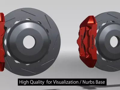 Brembo Front and Rear Brake Caliper Disc Set 3D Data 3D model