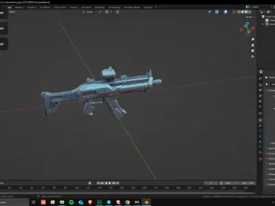 Sci-Fi Assault Rifle 06 Low Poly Game Ready Asset 3D model