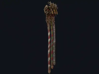 Krampus Skull Staff Low-poly 3D model