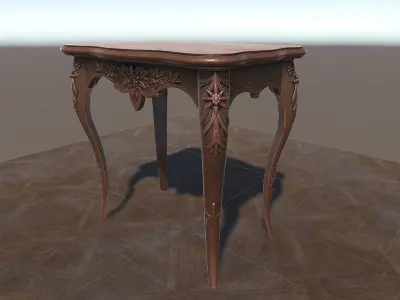 PBR Small Gothic Table Low-poly 3D model