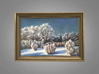  Winter Oil Painting 3D model Low-poly 3D model