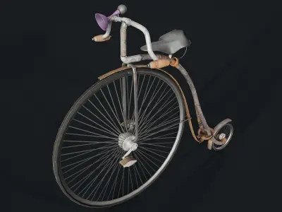 Penny Farthing Bicycle Low-poly 3D model