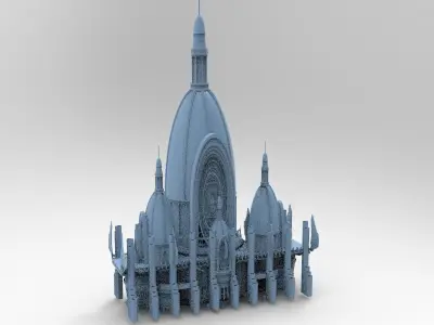 Sci Fi Steampunk Emperor Walkways 5 3D model