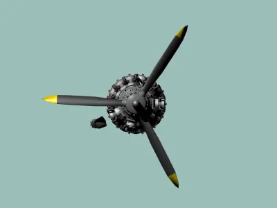 Bristol Hercules aircraft engine 3D model