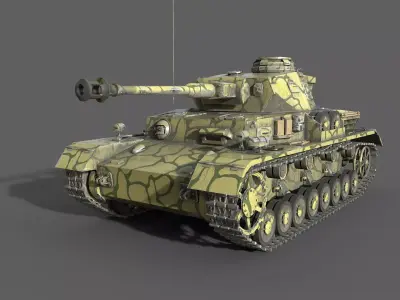 Panzer IV G medium tank Low-poly 3D model