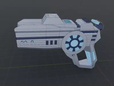 F96 Futuristic Revolver Low-poly 3D model