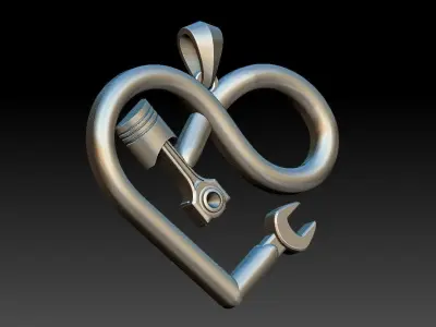 Piston Hearth Pendant 3D print model