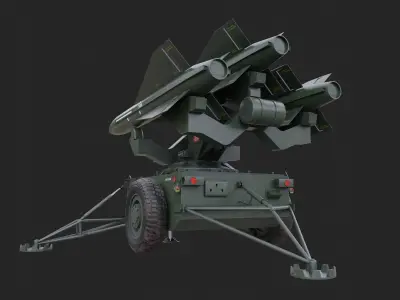 Mim 23 HAWK - Air Defense Missile Low-poly 3D model