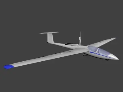ASK-21-MI glider plane Free low-poly 3D model