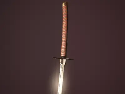 Game ready Katana samurai sword Free low-poly 3D model