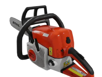 Chainsaw Stihl 250 like 3D model - lowpoly game-ready PBR VR AR Low-poly 3D model