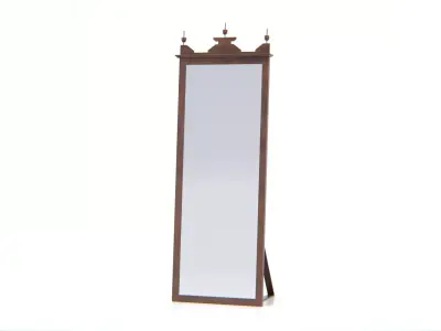 Antique Wooden Standing Mirror Low-poly 3D model