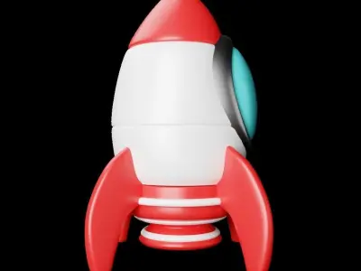 Sci-fi Rocket with Cartoon Style 3D model